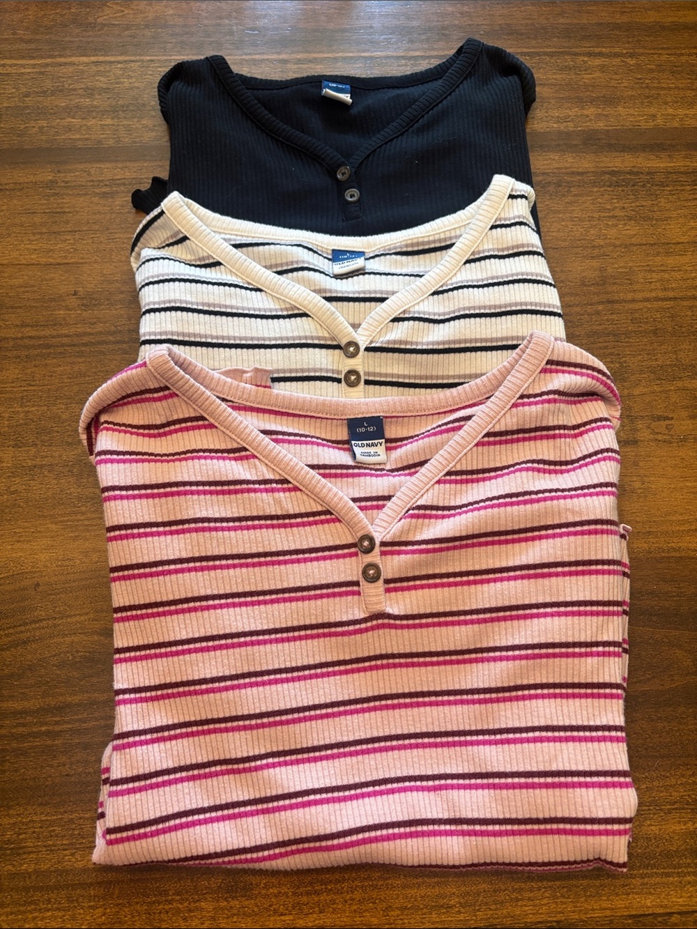 Old Navy Ribbed Henley Top 3pc bundle